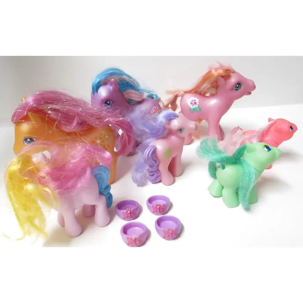 Vintage My Little Pony Bundle of 7 and Shoes Sparkleworks Luau Y2K Kids Toys